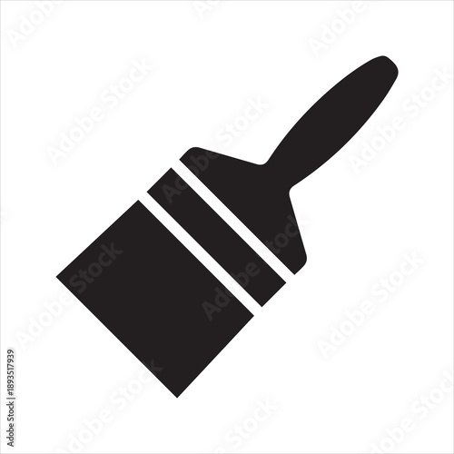 Wide paintbrush or paint brush for art flat vector icon for painting apps and websites