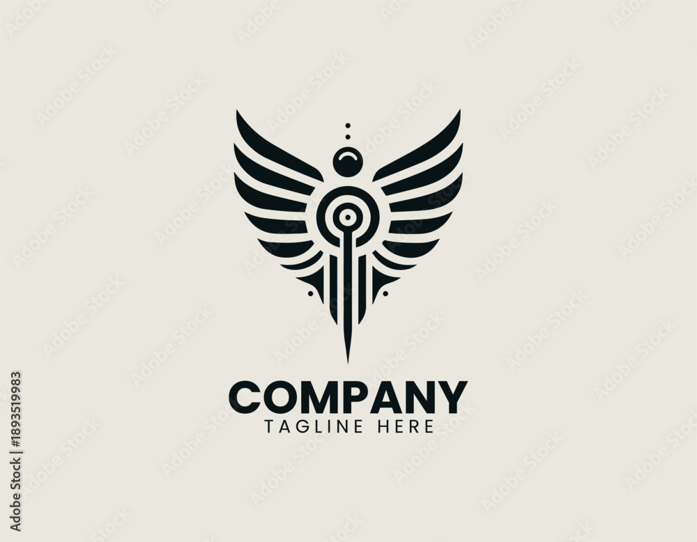 Fototapeta premium Winged bird logo represents direction strength and freedom in bold modern vector