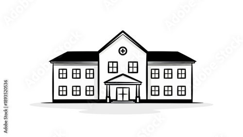 Simple Illustration of a Medical Building Facade