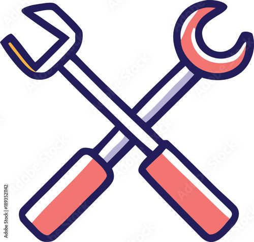 Crossed wrench and screwdriver symbolizing maintenance and repair