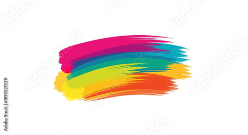 Vibrant Brush Stroke Circle Design Element on a White Background