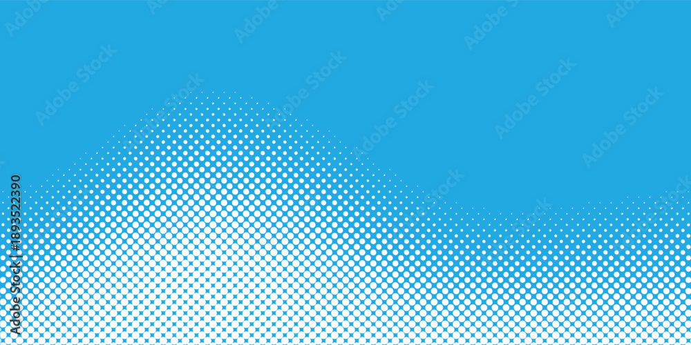 Fototapeta premium Blue abstract halftone background with white dotted wave pattern, minimal modern design, clean and smooth gradient, high resolution