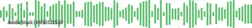 Abstract green sound wave graphic for digital audio, music visualization, and technology themes.
