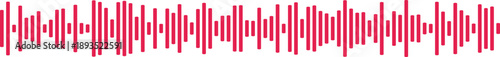 Bold red sound wave graphic, symbolizing energy, passion, and strong audio signals.