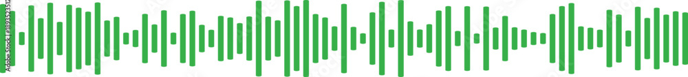 Obraz premium Lime Green Digital Audio Sound Wave Equalizer Display. Dynamic Music Frequency Voice or Radio Waveform Visual for Technology and Media Backgrounds.