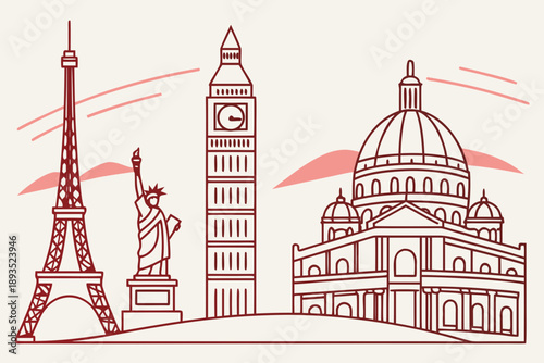 Iconic landmarks from around the world