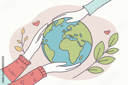 Hands united for a sustainable earth