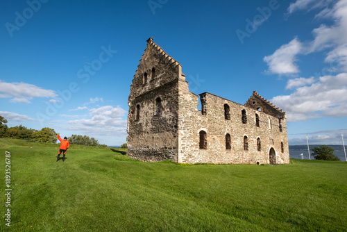 Visingsborg castle ruin on the Swedish island of Visingsö in Lake Vättern