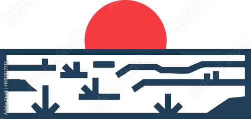 Soil and Water Conservation System Flat Icon Vector