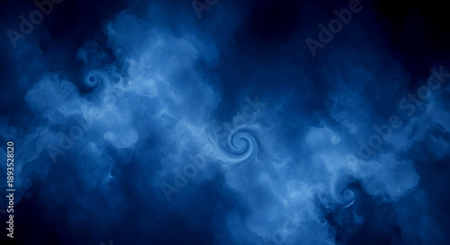 Blue foggy swirling misty cloudy atmospheric abstract background texture transparent background