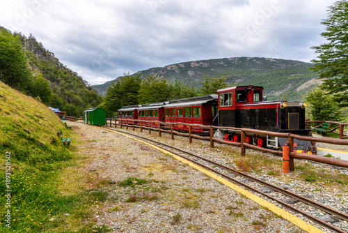 Argentina, Ushuaia, the famous train of the End of the World crosses the National Park of Tierra del Fuego
