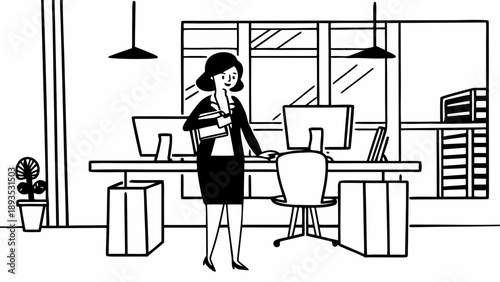 Diligent female professional managing her responsibilities in a contemporary office, representing a productive and focused work environment