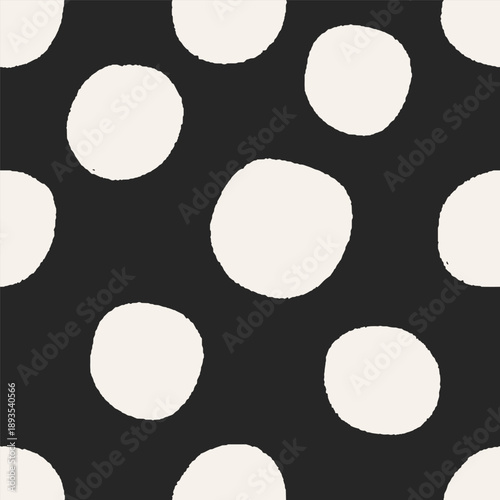 Polka dot, seamless pattern. Endless abstract background with large irregular...