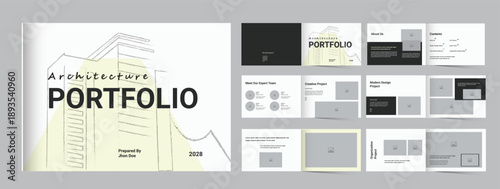 Professional Architecture Landscape Design Portfolio, Modern Minimalist Landscape Portfolio