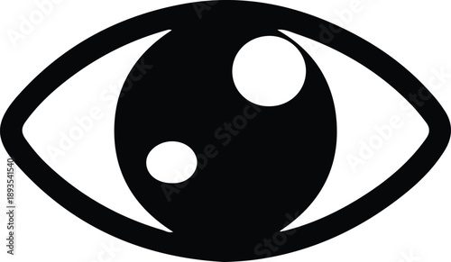 Eye Icon Vision Symbol Illustration, Simple eye icon illustration symbolizing vision, viewing, awareness, or visibility concepts, isolated on white background with clean minimalist style.

