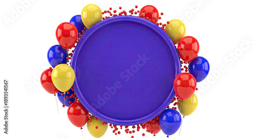 Celebration Frame with Balloons and Confetti