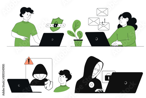 Cybersecurity specialist, hacker. Ethical hacking for cyber security assessment, vulnerability scan. Information safety protection. IT technology, computing industry. anti phishing software. online fr