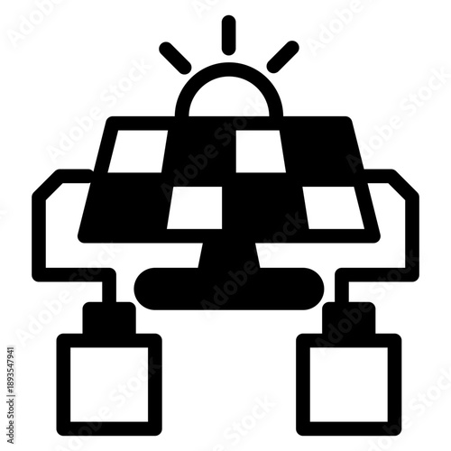Solar cell and battery icon