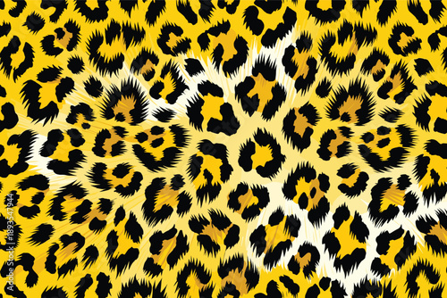 A seamless leopard pattern showcasing wild animal skin texture and fur on a textured surface background