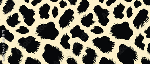 A close-up of a leopard's fur texture and pattern on its wild animal skin surface on a seamless background