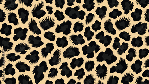A close-up of a leopard's fur texture and pattern on its wild animal skin surface as background