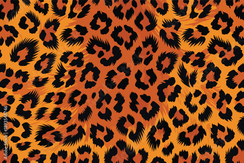 A close-up view of a leopard pattern on a wild animal skin texture surface background