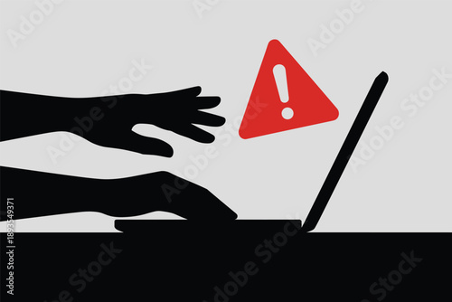 Cyber Attack Alert Shield, digital security concept