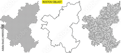 Moscow oblast map illustration with dotted pattern and white background