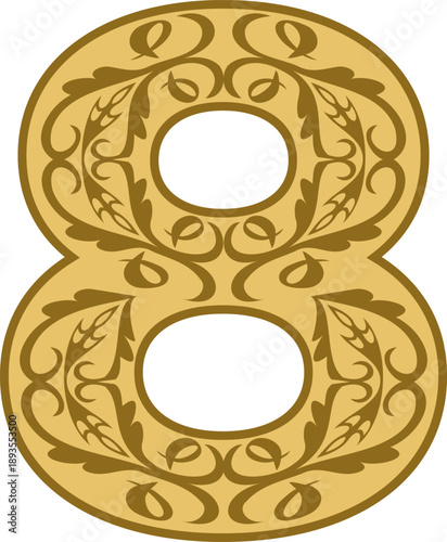 Decorative ornamental number eight 
