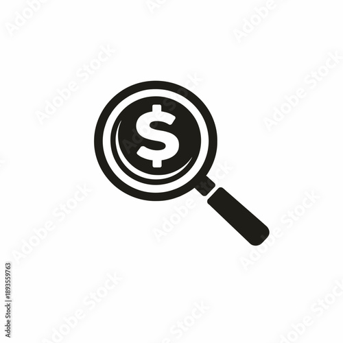 Searching for financial opportunity and growth: an icon of money discovery and investment analysis isolated on transparent background, isolated on white background, Vector