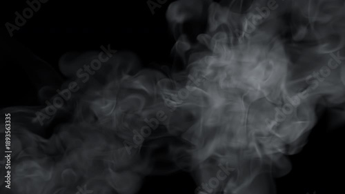 Part 2 - Realistic Thin Vapor Plume Expanding Over Screen, 4K Transparent Overlay Alpha Chanel.