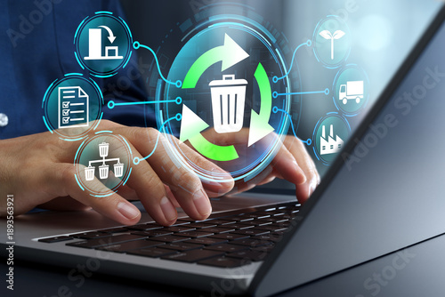 Cuadro en lienzo Waste management planning and monitoring system