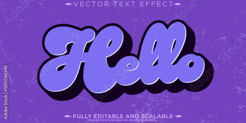 Retro sticker text effect, editable 70s and 80s text style