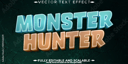 Horror text effect, editable monster and scary text style