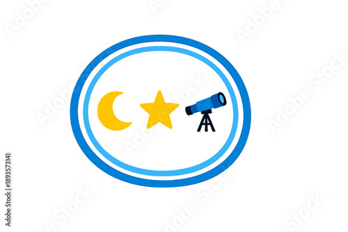 Exploring the night sky with a telescope to view the moon and stars during an evening session of stargazing and astronomy