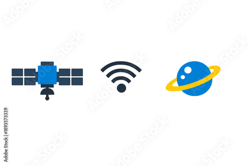 Satellite technology connects people with internet to enable communication and exploration of distant planets