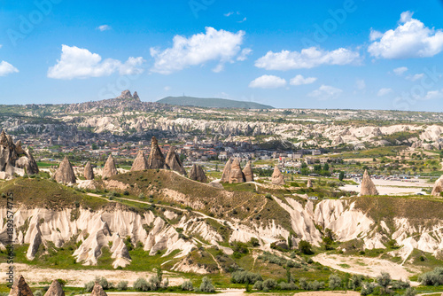 Wallpaper Mural Scenic landscape of Goreme National Park featuring the town of Uchisar in the distance, Cappadocia, Turkey Torontodigital.ca
