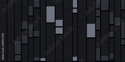 Luxury 3D Vertical Obsidian Wood Wall Mosaic Texture