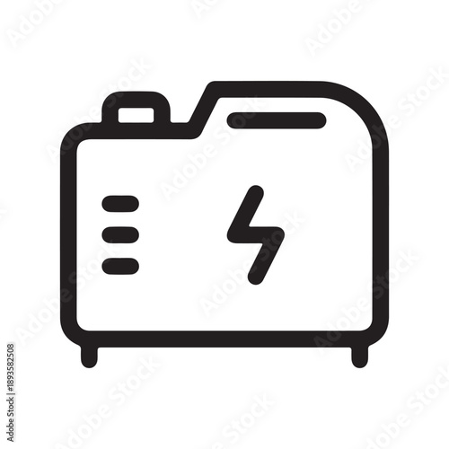 Inverter generator isolated icon, portable inverter generator vector icon with editable stroke
