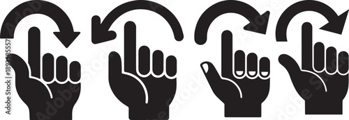 Abstract black and white design featuring a curving shape and geometric form