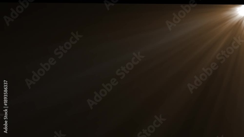 Isolated white light rays animation. Shine or sun effect on black screen. Glitter, shiny,animation video.