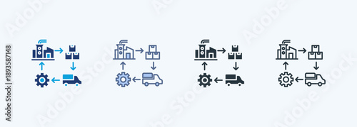 Supply Chain Multiple Style Icon Collection