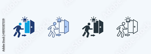 Emergency Exit Multiple Style Icon Collection