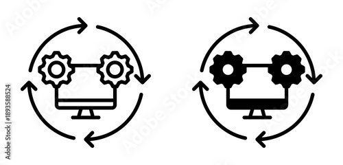 Operating System Icon Collection line & Mixed Style icon 