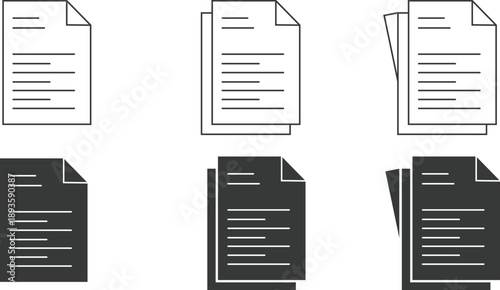 Document vector icon vector illustration. Paper document page icon vector art. Linear File icons designed in filled, outline and line style can be used for web, apps and website, vector illustration.