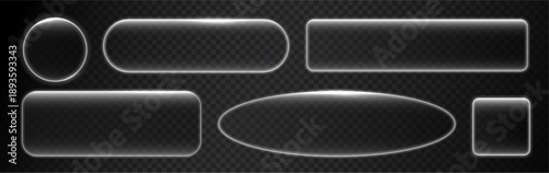 Glowing liquid glass shapes provide subtle neon edges and reflections. Gradient surfaces enhance modern style. Perfect for UI components and banner designs.
