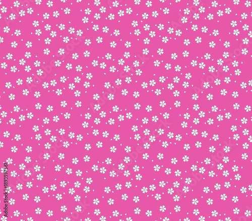 和柄の背景　小桜　赤地に白（牡丹地に白）