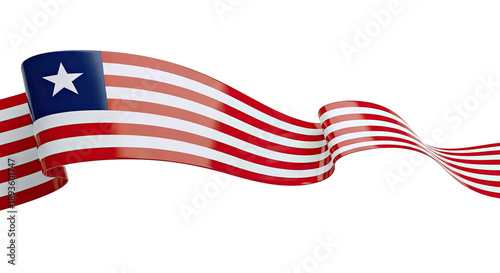 Waving flag of Liberia, rendered in 3D