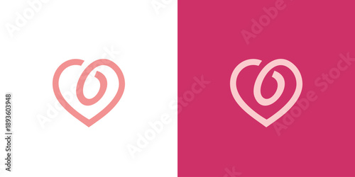 Modern and sweet love logo design
