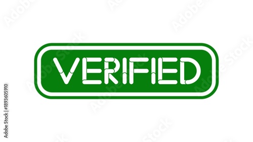 Verified Green Rubber Stamp Text for Checked Information Authentication and Business Validation